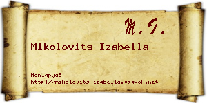 Mikolovits Izabella névjegykártya